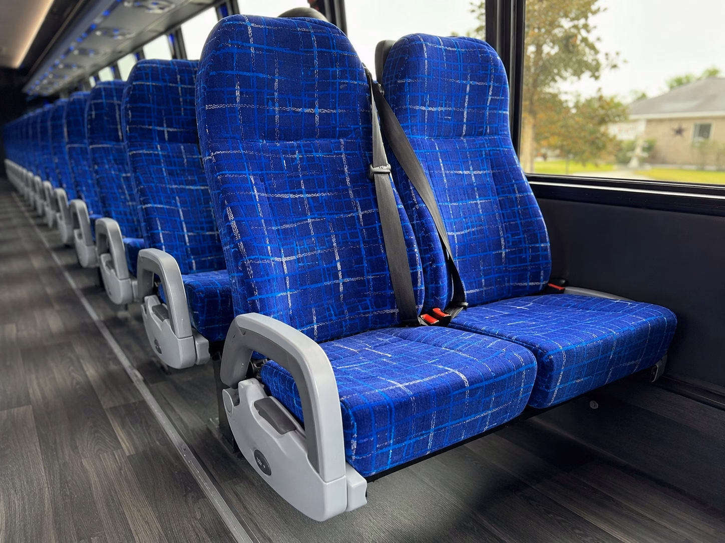 broken arrow charter bus rental interior